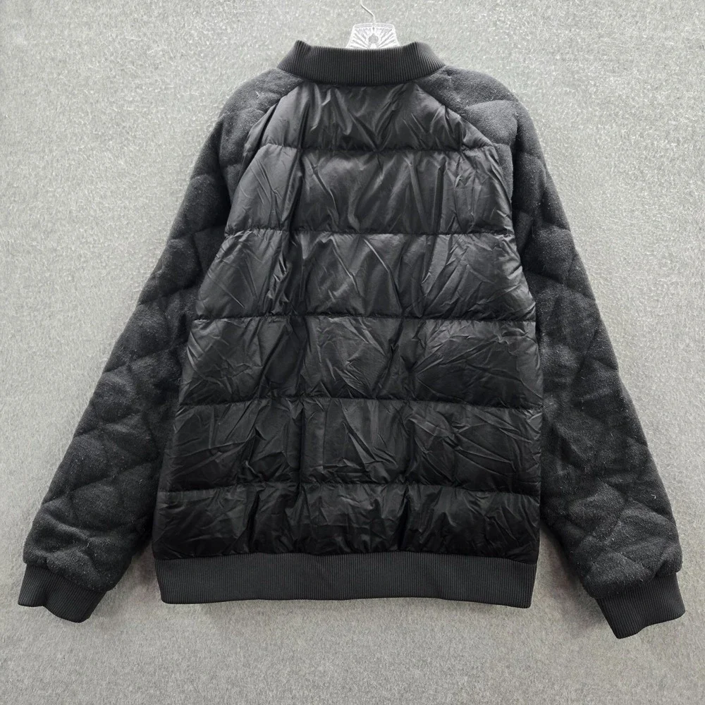 The North‎ Face Men Jacket Large Black Goose Down Puffer Bomber Quilted Full Zip